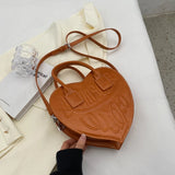 Weiyinxing colors Pu Leather Crossbody Bag Women Handbag Cute Ladies Heart Shaped Shoulder Bag Love Clutch Purse Fashion Small Tote Bag