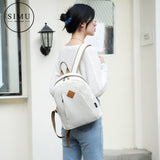 Weiyinxing Canvas Backpack Women Solid Color Rucksack Small Casual Ladies Travel Bag Backpacks for Teenage Girls