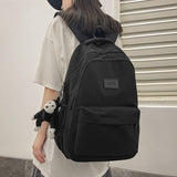 Weiyinxing Women's Backpack Solid Color Female Multi-pocket Casual Man Travel Bag High Quality Schoolbag for Teenage Girl Book Knapsack