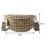 Weiyinxing Luxury Chest Bag For Women Leather Chest Waist Pack Travel Crossbody Female Half Moon Waist Belt Bag Ladies Fanny Packs