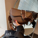 Weiyinxing PU Leather Shoulder bag for Women Luxury Crossbody Bag Fashion Lady Handbag Saddle Bags High-quality Flap Messenger Bags