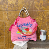 Weiyinxing Embroidery Women Shoulder Bag Designer Eco Bags for Women Rope Handle Handbags Drawstring Bag Reusable Shopper Tote