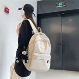 Weiyinxing Women's Backpack Solid Color Female Multi-pocket Casual Man Travel Bag High Quality Schoolbag for Teenage Girl Book Knapsack