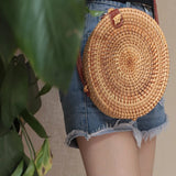 Weiyinxing Woven Women'S Shoulder Bag Round Straw Beach Bags Female Bohemian Handbag Luxury Designer Handmade Crossbody Bag Bali Box