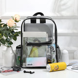 Weiyinxing Capacity Transparent Backpack Casual Zipper Waterproof Clear Backpack School Bag Visible PVC Backpack Travel Bag for Women