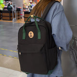 Weiyinxing Female Cute Green Fashion Ladies College Backpack Girl Travel Kawaii School Bag Women Nylon Laptop Student Book Bags Trendy