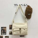 Weiyinxing Ulzzang Messenger Bag Women New 2024 Nylon Bags Multipockets Crossbody Bags For Women School Book Shoulder Bag Girls Sac