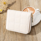 Weiyinxing Women Men Coin Purse Simple PU Leather Wallet Zipper Solid Color Bifold Design Daily Men Card Holder Accessories