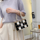 Weiyinxing Luxury Designer Purses And Handbags For Women Hollow-out Basket Pearl Bead Evening Clutch Wedding Party Crossbody Bag 2024