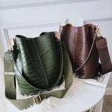 Weiyinxing Vintage Leather Stone Pattern Crossbody Bags For Women 2024 New Shoulder Bag Fashion Handbags And Purses Bucket Bags