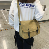 Weiyinxing Fashion Vintage Style Canvas Bags Women and Men Unisex Messenger Bag School Bags Crossbody Bags Book Shoulder Bag Bolso