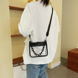Weiyinxing Crossbody Bag for Women PVC Transparent Single Shoulder Chain Portable Messenger Bags Small Square Satchel Bag Girls Gift