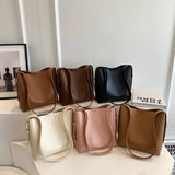 Weiyinxing 2 Pcs/set Shoulder Bags for Women 2024 Retro Fashion Designer Trend PU Leather Small Bucket Crossbody Bag Handbags