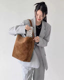 Weiyinxing Scrub Leather Bucket Bags for Women Brand design female Handbags big capacity Commuting Shoulder Bag totes