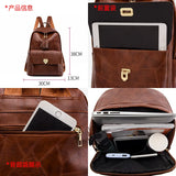 Weiyinxing New Women PU Leather Backpacks Purse Shoulder Bags Female Vintage Travel Backpack Casual School College Book Bag For Girls