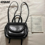 Weiyinxing Streetwear Solid Simple Backpack Y2k Aesthetic Vintage Luxury Design Handbags Preppy Fashion All Match Backpacks Women