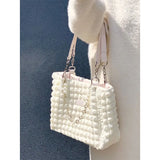 Weiyinxing Capacity Women's Shoulder Bag Solid Color Chain Ladies Underarm Bag Soft Commute Female Tote Bucket Handbags Messenger Bag