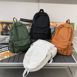 Weiyinxing Korean Large Capacity Canvas Backpacks Women Kawaii Students Preppy Bag for Teenage Girls Boy School Travel Backpack Bookbag