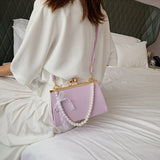 Weiyinxing Armpit Bag Women Design Handbag PU Underarm Shoulder Bag Fashion Pearl Top Handle Bag Female Small Subaxillary Bag Clutch