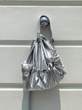 Weiyinxing 2024 Silver Drawstring Back Pack Big PU Leather Korean Fashion Backpack for Women School Bags for Teenagers Girls