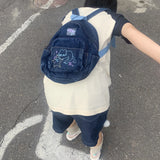 Weiyinxing Harajuku Denim Backpacks Women Vintage Cat Embroidery Chic Casual Y2k Backpack Female Retro Mini Cute Mochila Aesthetic