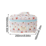 Weiyinxing Women's Aesthetic Makeup Bag Quilted Cotton Toiletry Organizer Ladies Printed Cosmetic Pouch Large Capacity Storage Bag