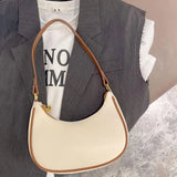 Weiyinxing Advanced Crescent-shaped Bag For Women PU Leather Shoulder Bag Solid Color Underarm Bag Designer Lady Handbag Purse