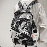 Weiyinxing Boy Girl Waterproof Travel Graffiti Book Bag Men Women Fashion Printing Lady College Backpack Female Laptop Male School Bag
