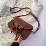 Weiyinxing Soft Suede Crossbody Bag for Women 2024 Winter Korean Fashion Flap Bag Female Small Simple Handbags and Purses