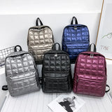 Weiyinxing Winter Ultra Light Space Down Women's Backpack Quilted Plaid Female School Backpacks Bags for Women Girls