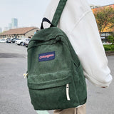 Weiyinxing Girl Corduroy Design College Backpack Cool Women Men Striped Fashion Teenage Book Bag Ladies Travel Female Laptop School Bag
