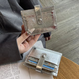 Weiyinxing Genuine Leather Card Wallet Multi-Card Slot Ultra-Thin Card Holder Bank Credit Id Bag Mini Buckle Coin Purse For Women