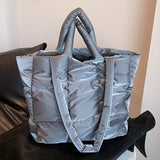 Weiyinxing Puffy Shoulder Bag Women Quilted Space Cotton Down Feather Padded Large Capacity Handbag Winter Shopping Tote Bolsas