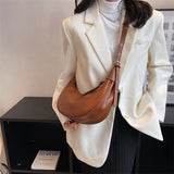 Weiyinxing Half Moon Hobo Bags For Women 2024 Latest Luxury Designer Handbag Soft PU Leather Pure Color Shoulder Crossbody Armpit Bag