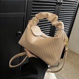 Weiyinxing Women's Underarm Bag Chic Pleated Design Ladies Handbags 4 Colour Simple Daily Shopping Small Square Packs