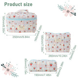 Weiyinxing Women's Aesthetic Makeup Bag Quilted Cotton Toiletry Organizer Ladies Printed Cosmetic Pouch Large Capacity Storage Bag
