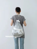 Weiyinxing Korean New Functional Silver White Lace Up Bow Knot Fashion Backpacks Cusal Spicy Girl Y2k Bandage Backpack