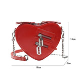 Weiyinxing Heart Blade Zipper Chain Crossbody Bags for Women Girl Casual Shoulder Purses Handbags Techwear Summer Wallet Goth