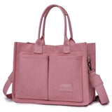 Weiyinxing Large Capacity Canvas Tote Bags for Women Work Commuting Carrying Bag College Style Student Outfit Book Shoulder Shopper Bag