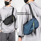 Weiyinxing Men Shoulder Chest Bag Nylon Waterproof Outdoor Sport Running Cycling Belt Bag Large Capacity Travel Phone Pouch Messenger Bag