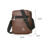 Weiyinxing Messenger Bag Men PU Leather Business Worker Shoulder Bag Brown Black Man Crossbody Bag Male Handbag Gift for Husband