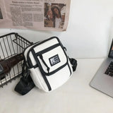 Weiyinxing Men Women Student Canvas Shoulder Bag Street Small Messenger Bag for Student Korean Harajuku Unisex Crossbody Bags Phone Purses
