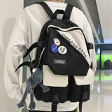 Weiyinxing Female Harajuku College Bag Trendy Fashion Ladies Badge Backpack Men Women Student Bag Girl Boy Travel School Backpack Book
