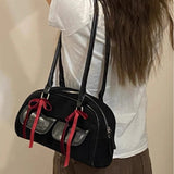 Weiyinxing New Women Y2k Aesthetic Bow Shoulder Bags Vintage Casual Streetwear Fashion Handbags Trendy All Match Simple Underarm Bag