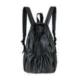 Weiyinxing 2024 Silver Big Drawstring Back Pack PU Leather Korean Fashion Backpack for Women School Bags for Teenagers Girls