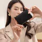Weiyinxing PU Leather Unisex Lychee Pattern Zipper Coin Purse Ultra-thin Short Card Coin Key Storage Bag Mini Purse §ܧà§ê§֧ݧ֧Ü §է֧ä§ã§ܧڧÛ