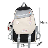 Weiyinxing Badge Kawaii Women Waterproof Laptop Book SchoolBag Girl Nylon Student Backpack Fashion Female Travel College Backpack Cute