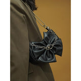 Weiyinxing Luxury Pearl Bow Shoulder Bag 2023 Summer Fashion Versatile Chain Crossbody Bag for Women Purses and Handbags