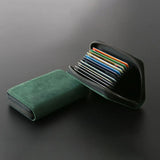 Weiyinxing Leather Multi-Card Slot Cards Holders Wallets High-End Women Men Business Credit Id Card Organizer Zipper Coin Pouch