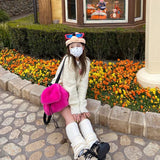 Weiyinxing Luxury Fake Fur Women's Backpack Winter Soft Plush Ladies Schoolbag Solid Color Female Furry Shoulder Bags Handbags